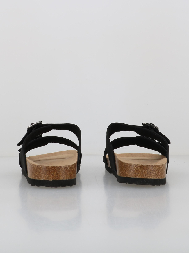 Sandales double bride maxi noir femme - Only