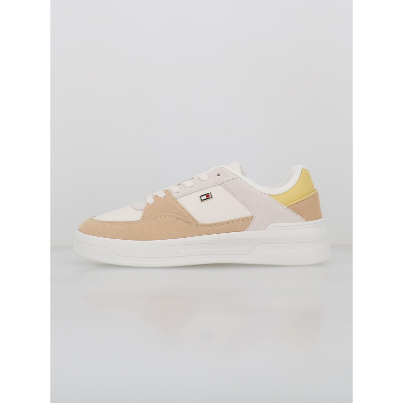 Baskets en cuir essential blanc beige femme - Tommy Hilfiger