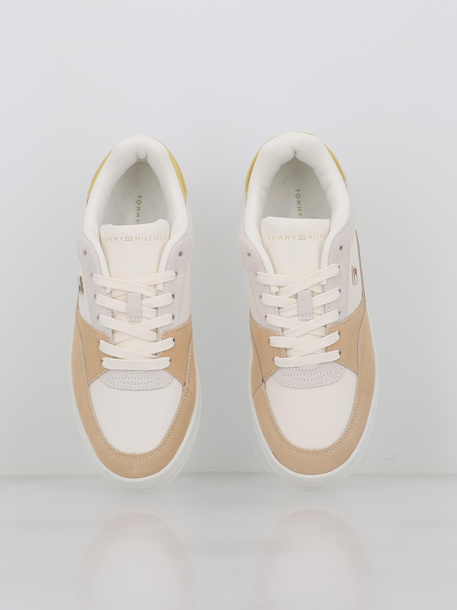 Baskets en cuir essential blanc beige femme - Tommy Hilfiger