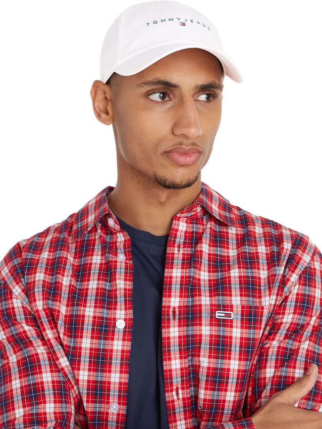 Casquette linear logo blanc homme - Tommy Jeans