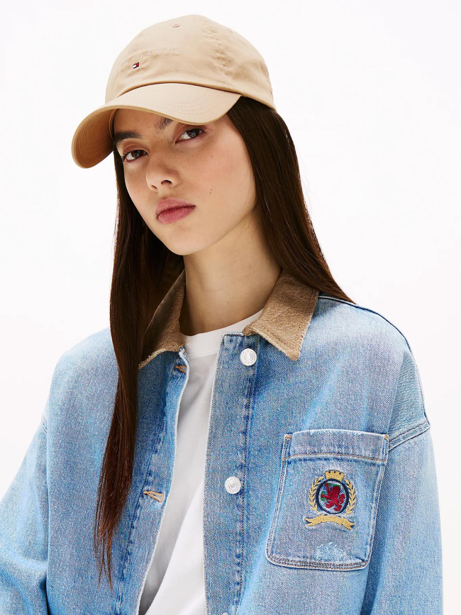 Casquette linear logo beige homme - Tommy Jeans