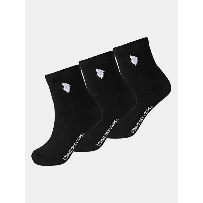 3 paires de chaussettes quarter 43/46 noir homme - Comme Des Loups