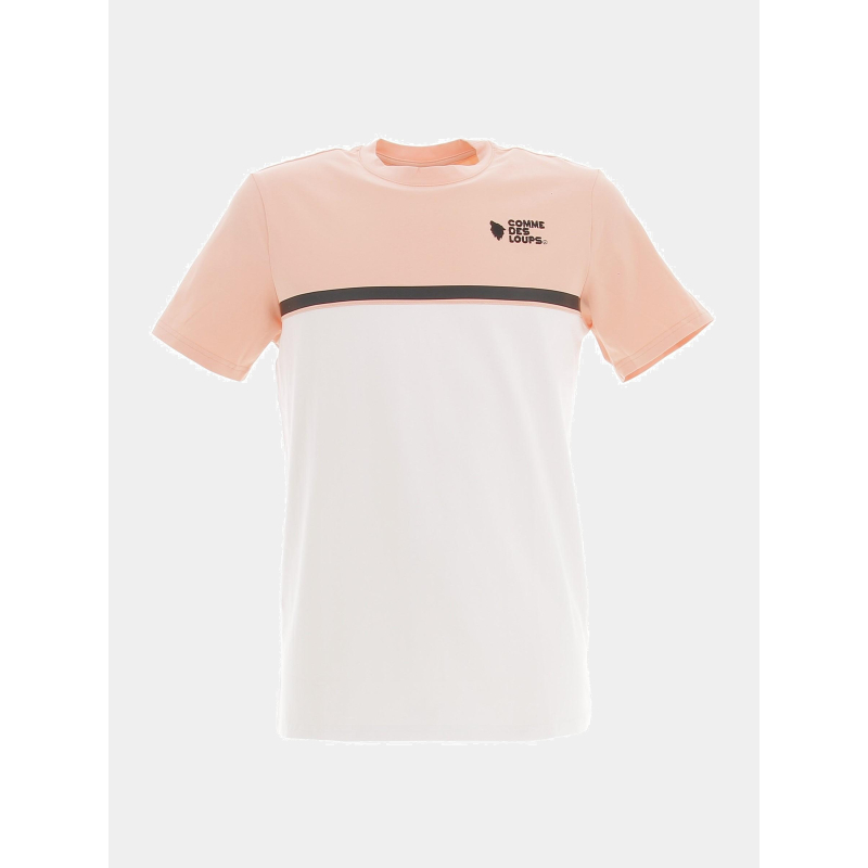 T-shirt bicolore everest rose blanc homme - Comme Des Loups