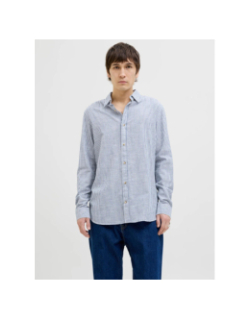 Chemise rayée summer blanc bleu homme - Jack & Jones