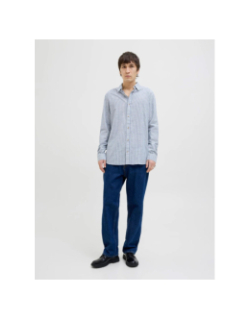 Chemise rayée summer blanc bleu homme - Jack & Jones