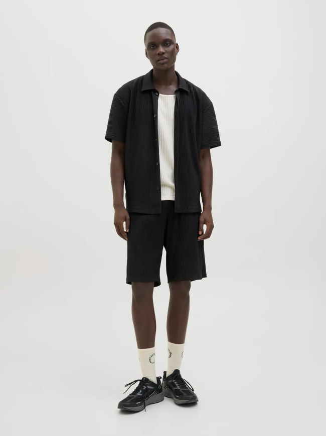 Chemise plissée interlude noir homme - Jack & Jones