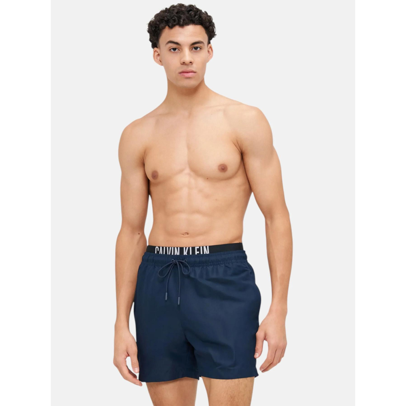 Short de bain medium double bleu homme - Calvin Klein