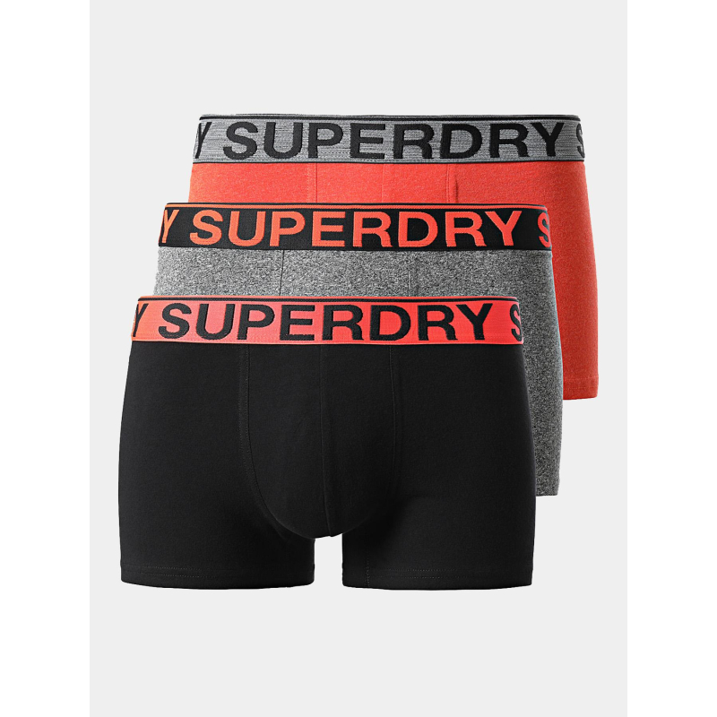 Pack 3 boxers coton gris noir rouge homme - Superdry