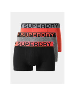 Pack 3 boxers coton gris noir rouge homme - Superdry