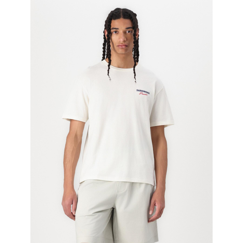 T-shirt sardinhas blanc écru homme - Jack & Jones