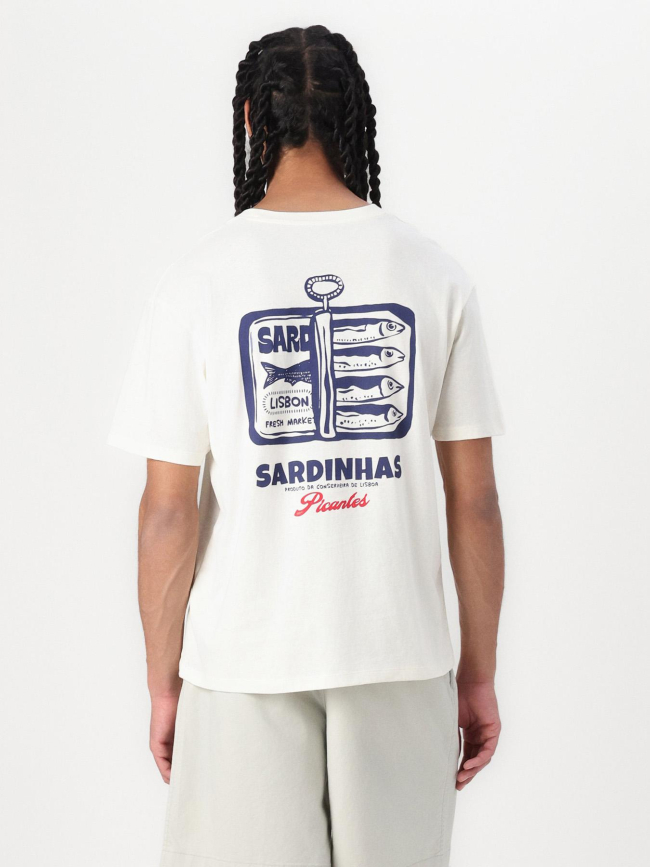 T-shirt sardinhas blanc écru homme - Jack & Jones