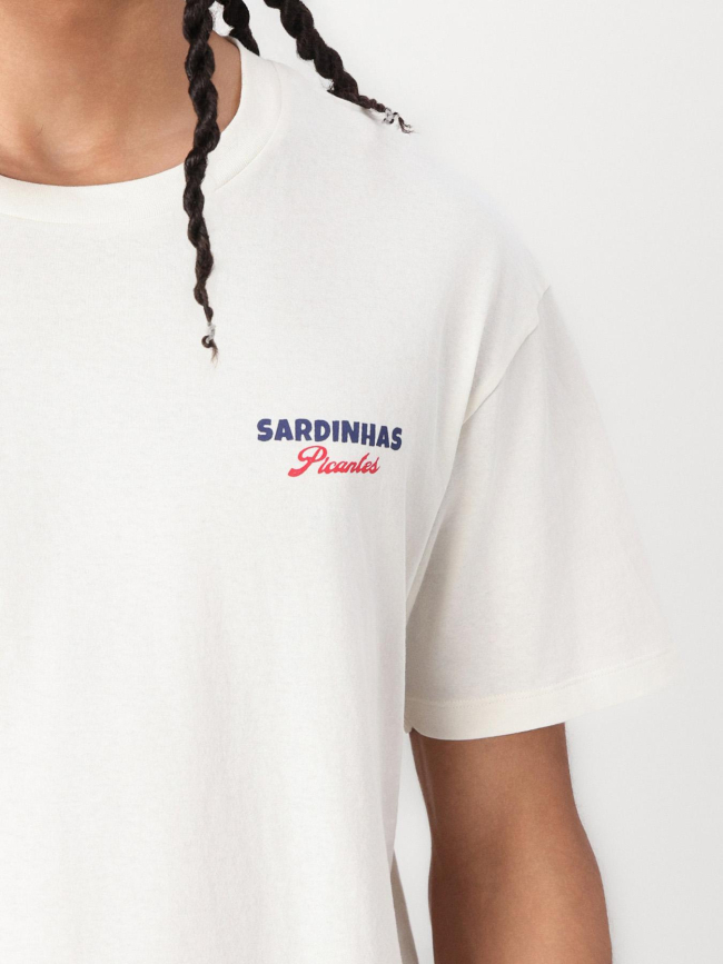 T-shirt sardinhas blanc écru homme - Jack & Jones