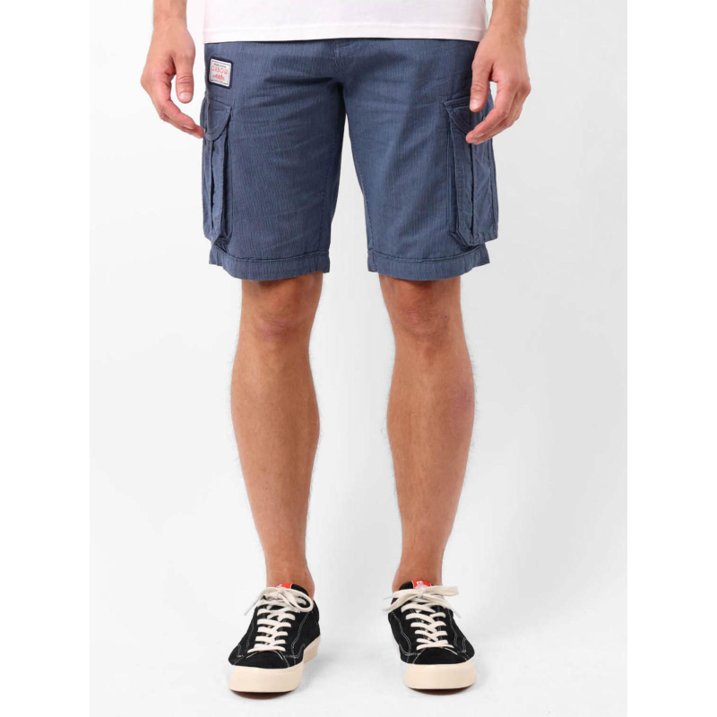 Short cargo rayé avec ceinture orbek bleu marine homme - Oxbow