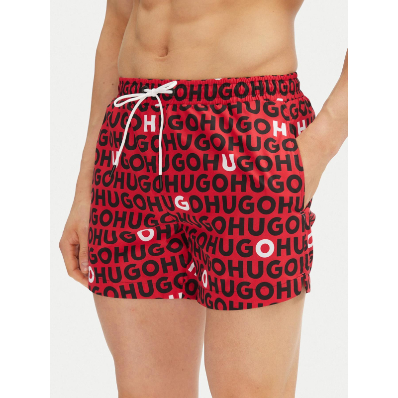 Short de bain tortuga rouge noir homme - Hugo