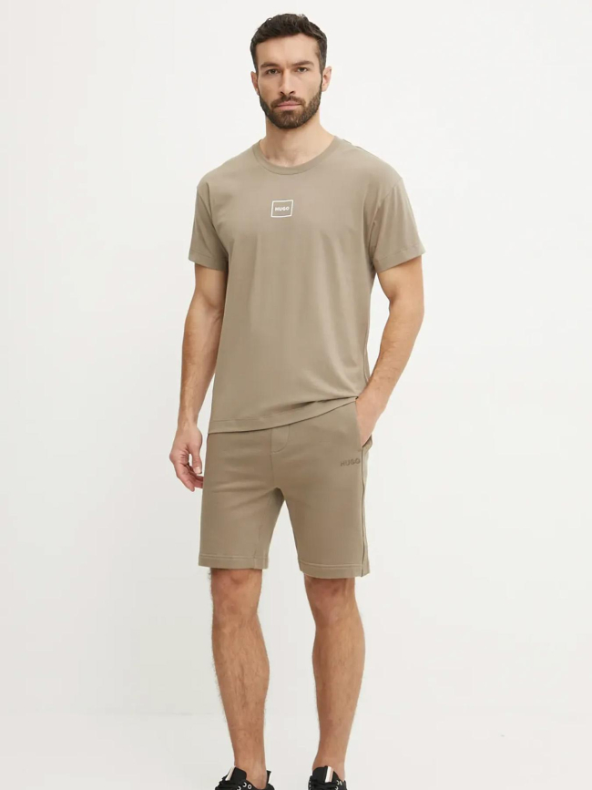 T-shirt laze marron homme - Hugo