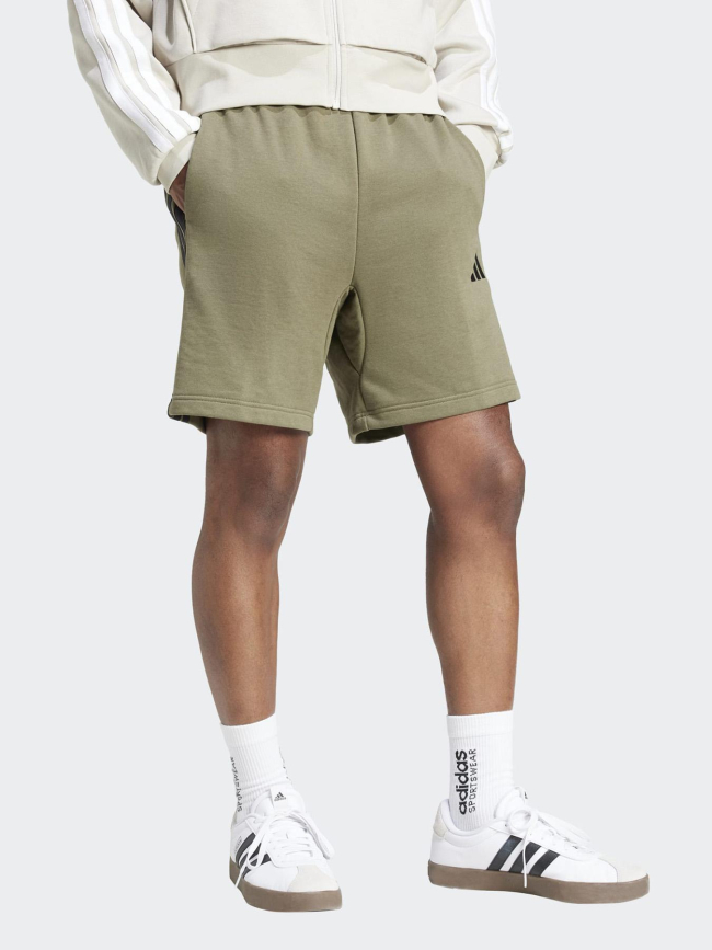 Short de sport molleton 3s ft kaki homme - Adidas