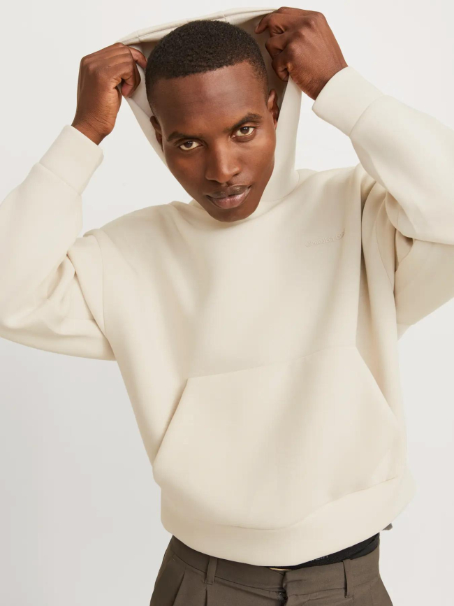 Sweat à capuche kinetic beige homme - Jack & Jones