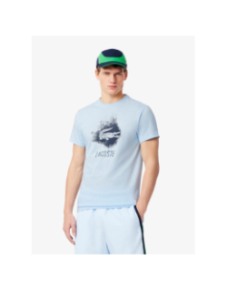 T-shirt sport ultra dry graphique bleu ciel homme - Lacoste