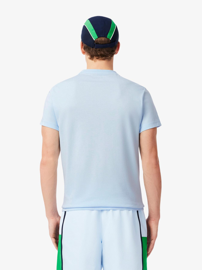 T-shirt sport ultra dry graphique bleu ciel homme - Lacoste