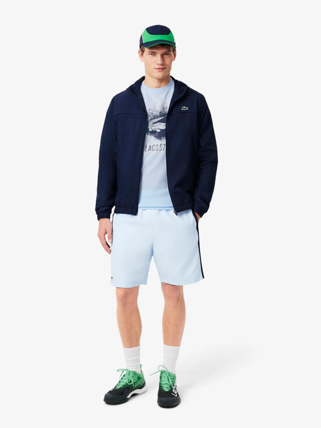 T-shirt sport ultra dry graphique bleu ciel homme - Lacoste