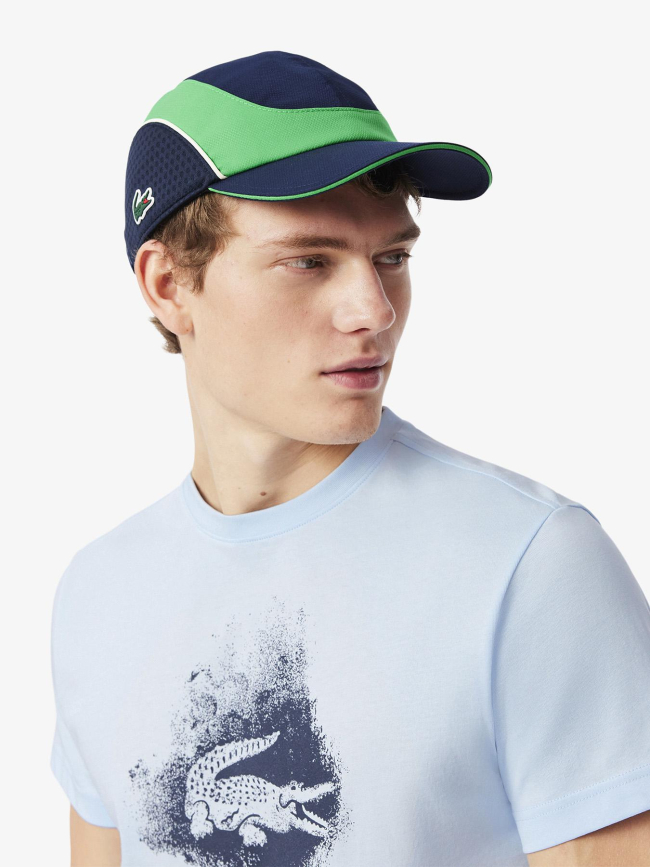 T-shirt sport ultra dry graphique bleu ciel homme - Lacoste