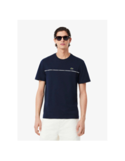 T-shirt en jersey de coton à liseré bleu marine homme - Lacoste