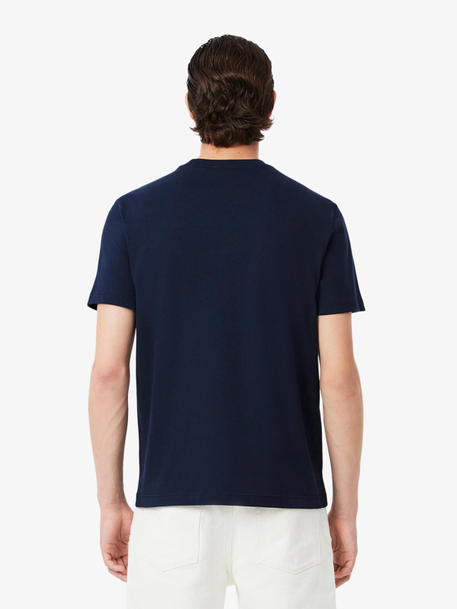 T-shirt en jersey de coton à liseré bleu marine homme - Lacoste