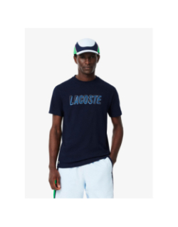 T-shirt sport ultra dry imprimé bleu marine homme - Lacoste