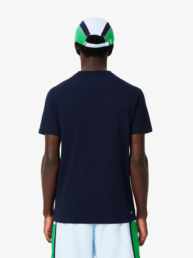 T-shirt sport ultra dry imprimé bleu marine homme - Lacoste