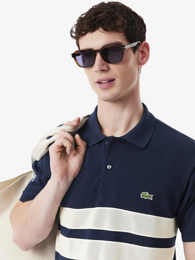 Polo paris bright ideas bleu marine homme - Lacoste