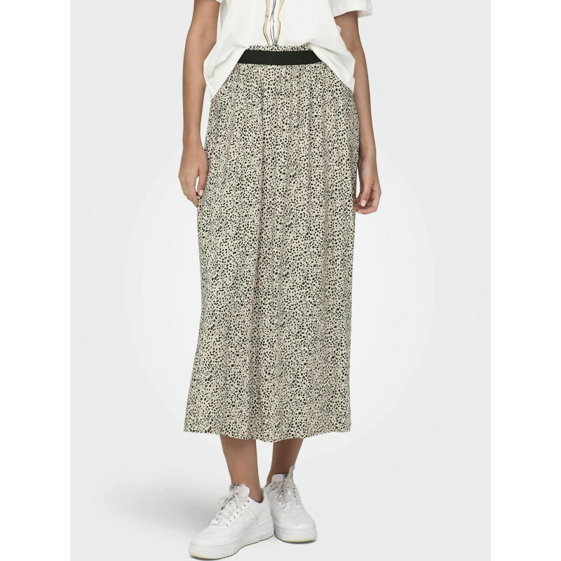 Jupe longue venedig aop life beige noir femme - Only