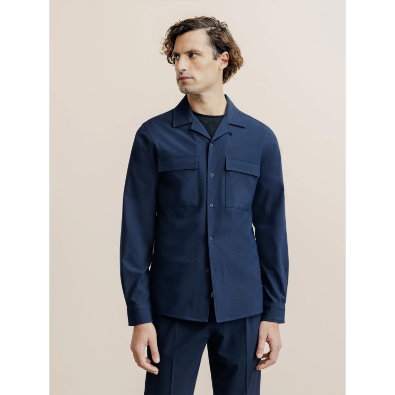 Chemise stretch kiross bleu marine homme - Izac