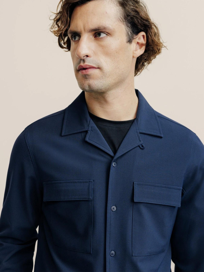 Chemise stretch kiross bleu marine homme - Izac