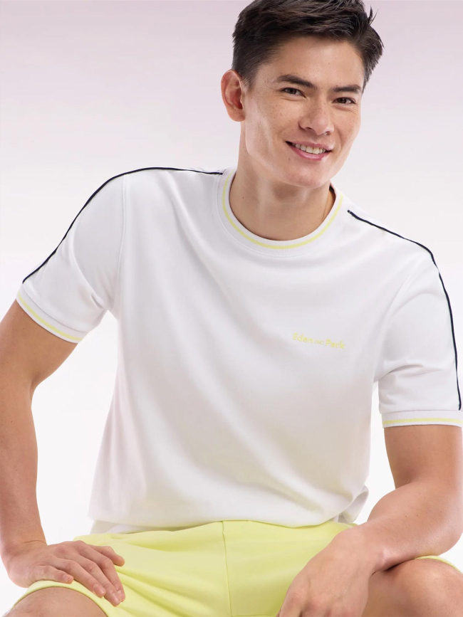 T-shirt en coton à coupe décontractée blanc homme - Eden Park