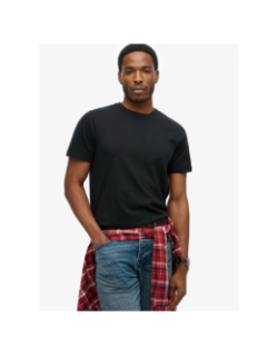 T-shirt uni classic essential jet noir homme - Superdry