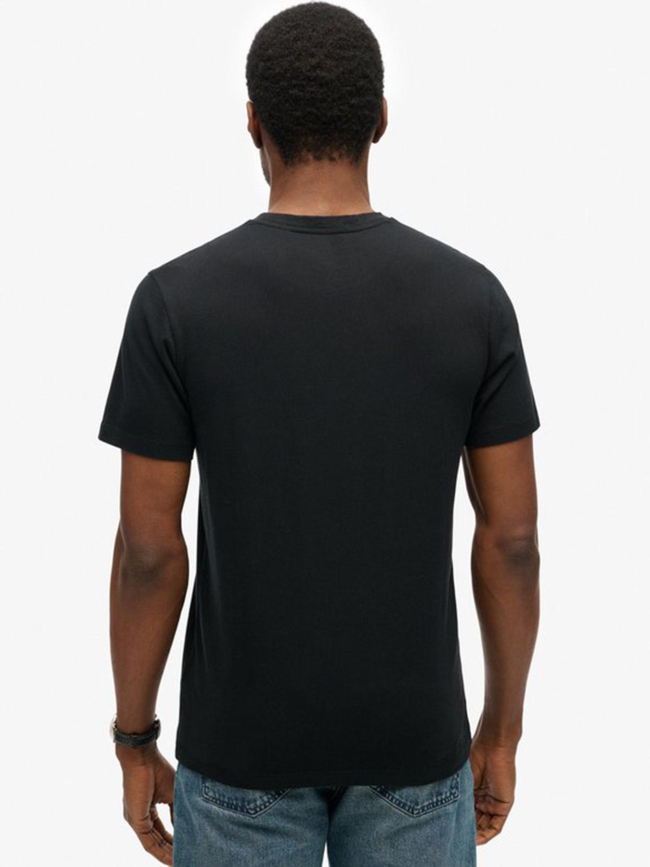 T-shirt uni classic essential jet noir homme - Superdry