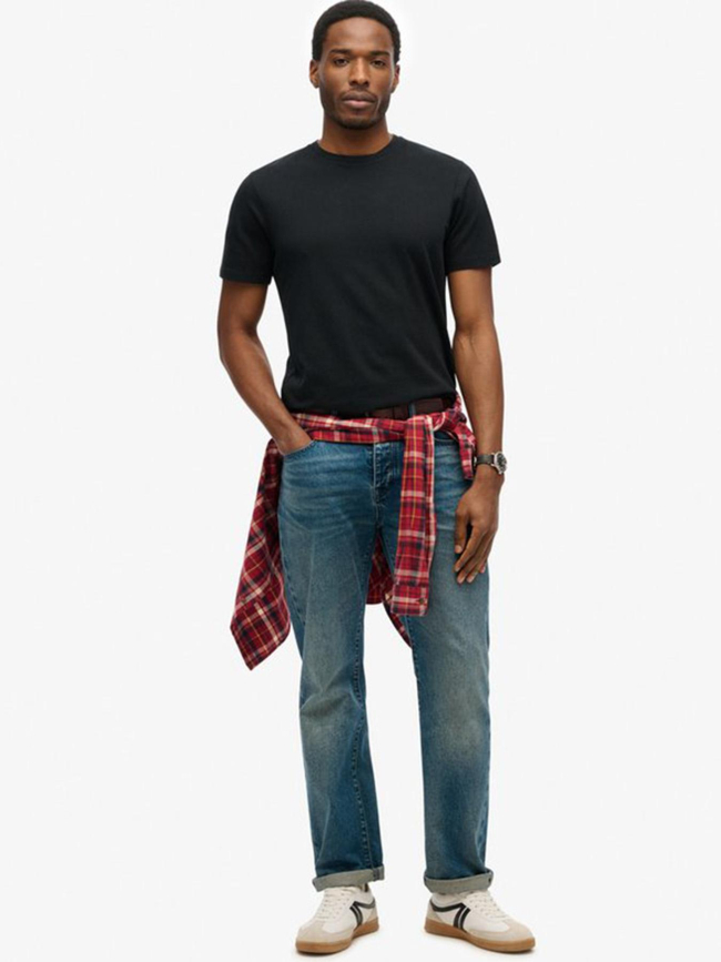 T-shirt uni classic essential jet noir homme - Superdry