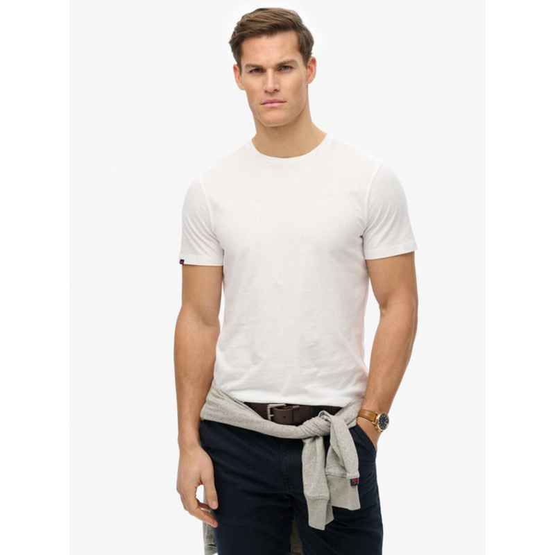 T-shirt uni classic essential optic blanc homme - Superdry