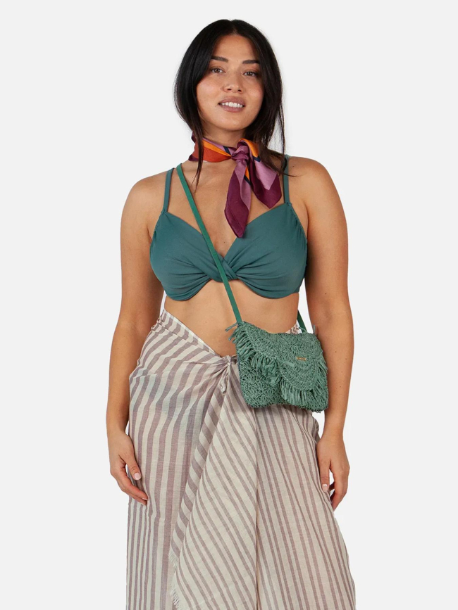 Sac bandoulière en paille elanora vert femme - Barts