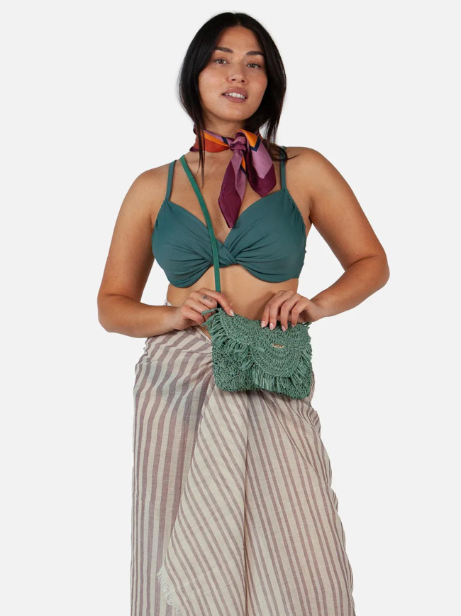 Sac bandoulière en paille elanora vert femme - Barts