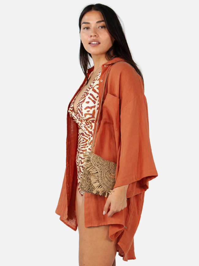 Sac bandoulière en paille elanora marron femme - Barts