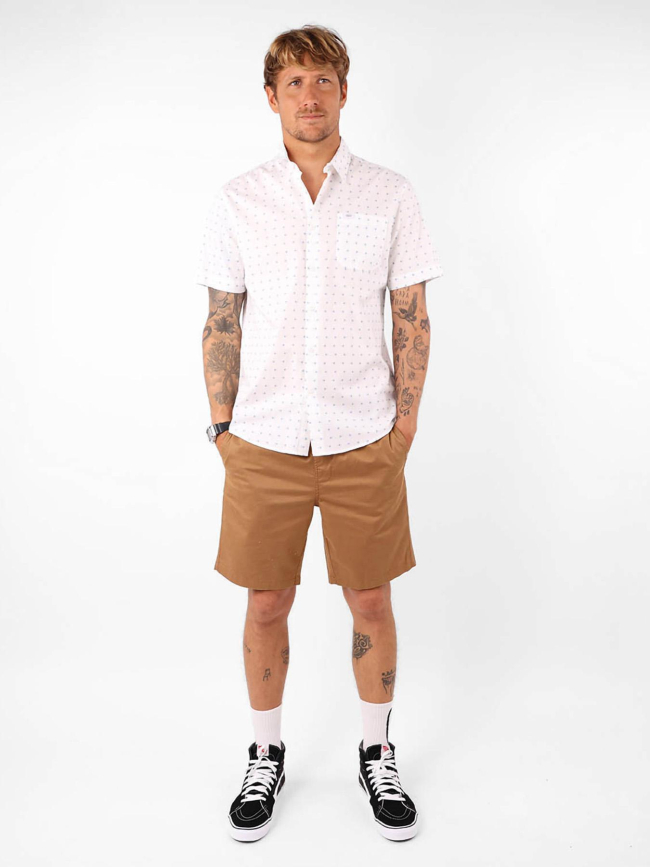 Chemise manches courtes à motif geo blanc homme - Oxbow