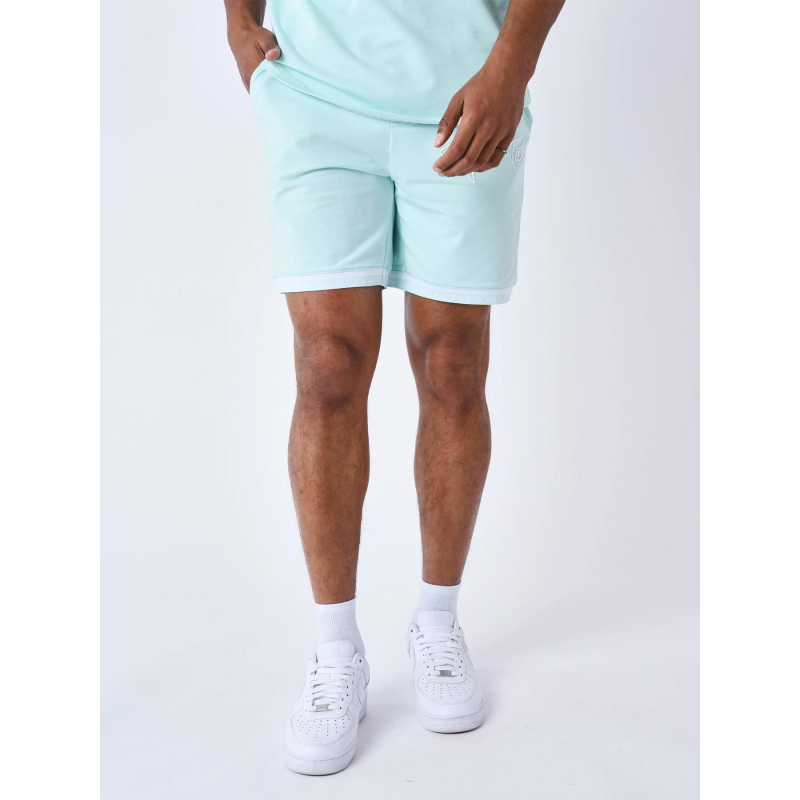 Short à logo brodé en relief vert d'eau homme - Project X Paris