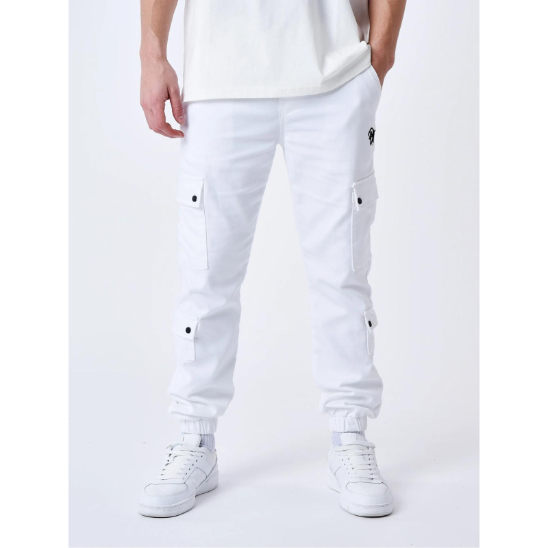 Pantalon cargo à serrage élastique blanc adulte - Project X Paris
