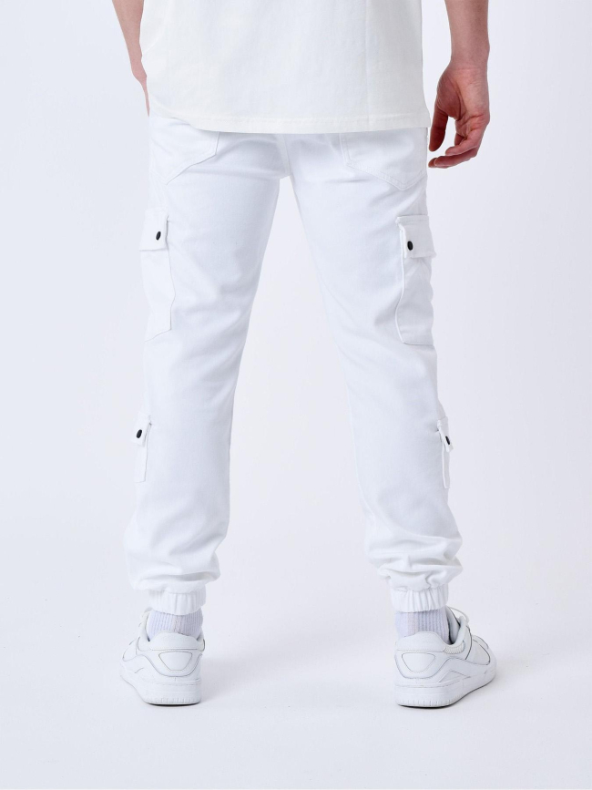 Pantalon cargo à serrage élastique blanc adulte - Project X Paris