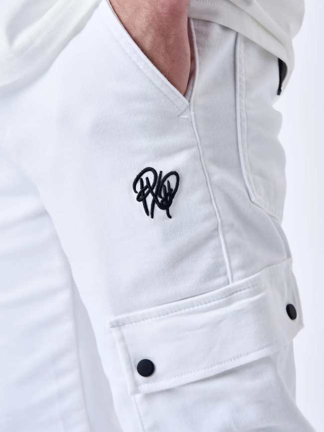 Pantalon cargo à serrage élastique blanc adulte - Project X Paris