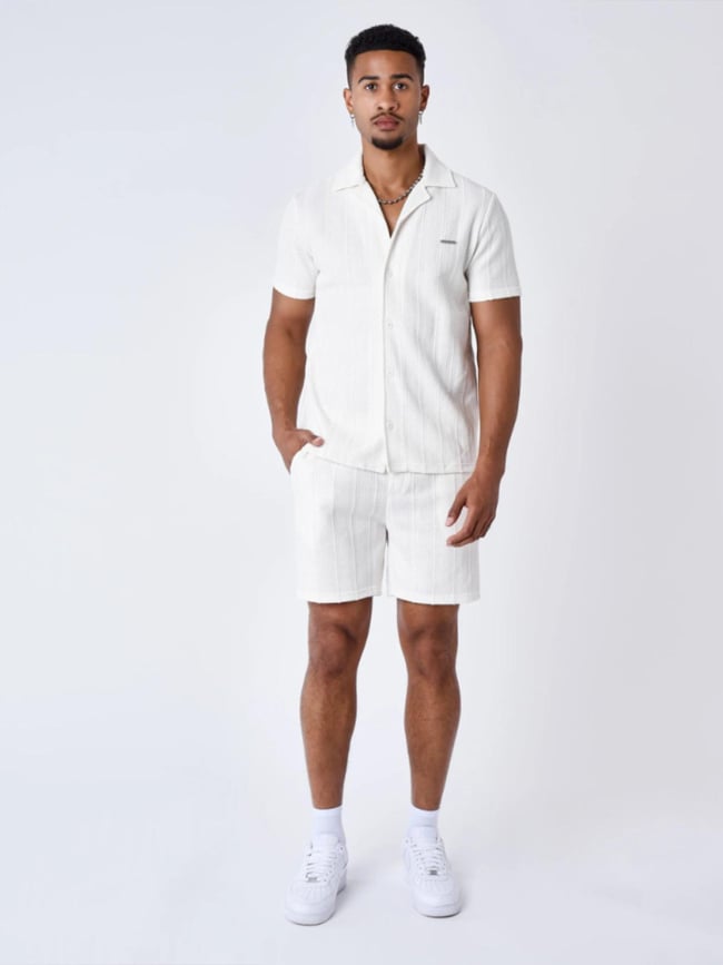 Short jogging brodé écru blanc homme - Project X Paris