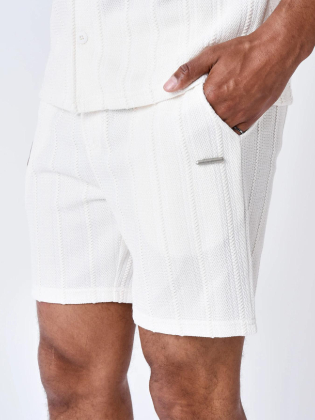 Short jogging brodé écru blanc homme - Project X Paris