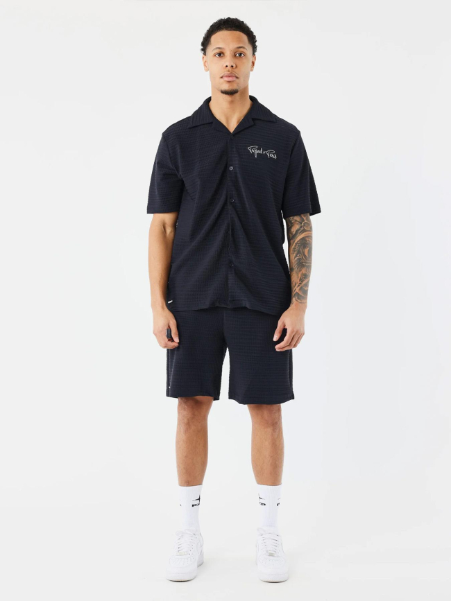 Short décontracté texturé bleu nuit homme - Project X Paris