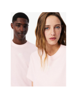 T-shirt en coton à imprimé signature rose adulte - Lacoste